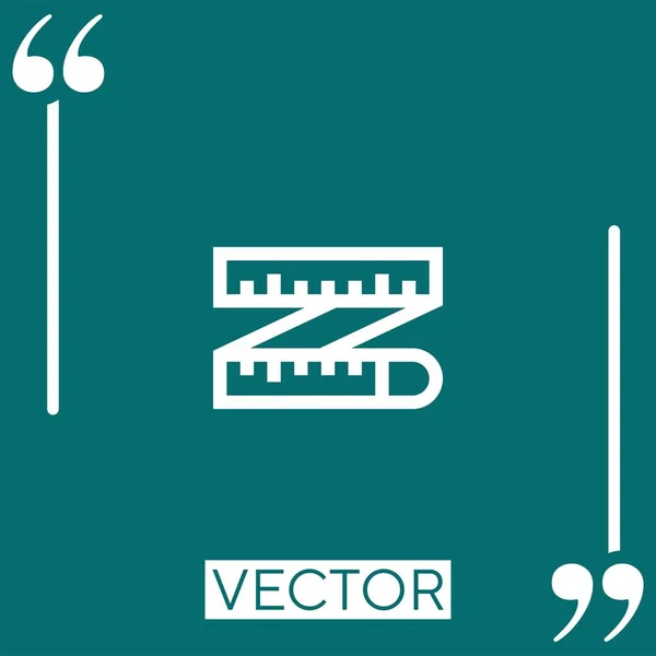 Ruler Vector Icon Icono Lineal Línea Acariciada Editable — Archivo Imágenes Vectoriales