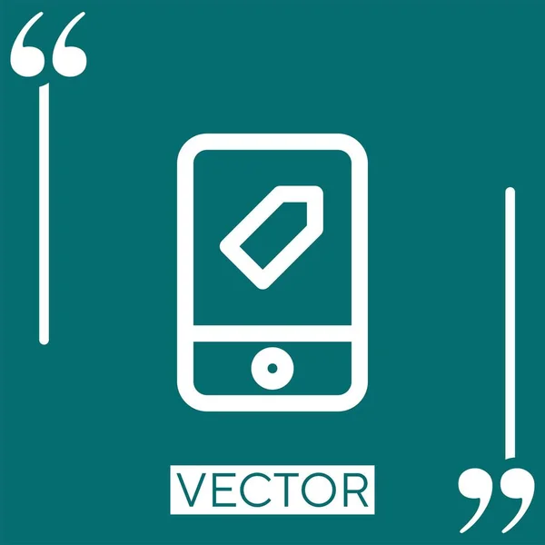 Ícone Vetor Smartphone Ícone Linear Linha Encadeada Editável — Vetor de Stock
