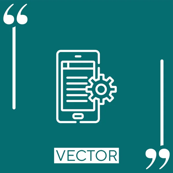 Ícone Linear Smartphone Linha Curso Editável — Vetor de Stock