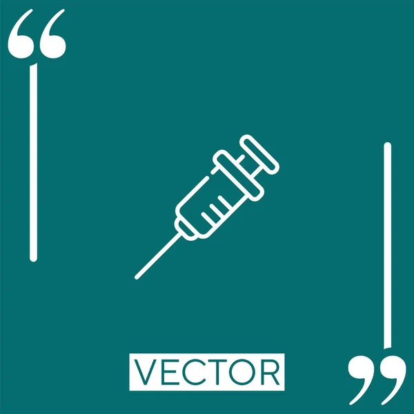 Icône Vectorielle Seringue Icône Linéaire Ligne Caressée Modifiable — Image vectorielle
