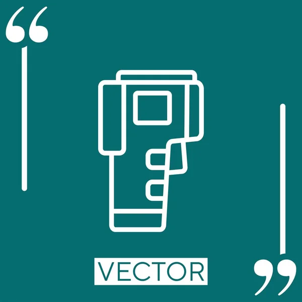 Termómetro Vector Icono Icono Lineal Línea Acariciada Editable — Vector de stock