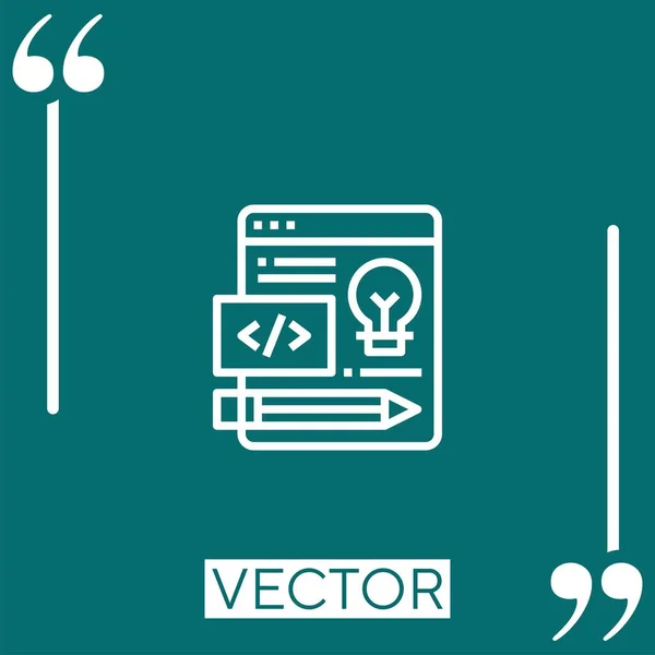 Webdesign Vektor Symbol Lineares Symbol Bearbeitbare Strichlinie — Stockvektor