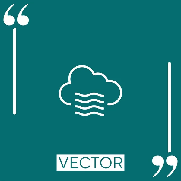 Ícone Vetor Ventoso Ícone Linear Linha Encadeada Editável — Vetor de Stock