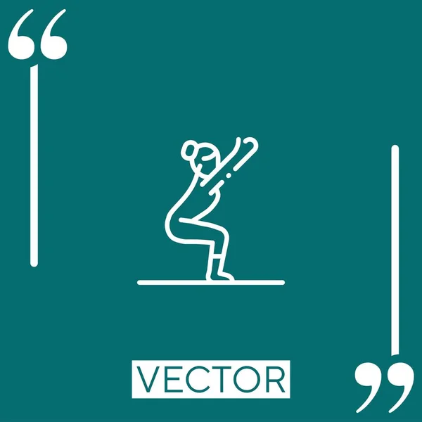 Icono Vector Yoga Icono Lineal Línea Acariciada Editable — Vector de stock