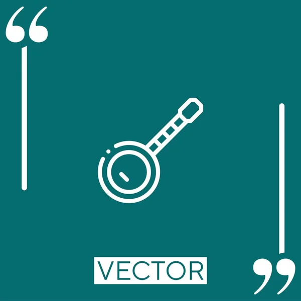 Banjo Vector Icon Icono Lineal Línea Acariciada Editable — Vector de stock