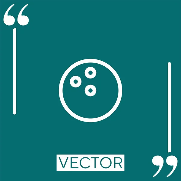 Bowling Ball Vektor Symbol Lineares Symbol Bearbeitbare Strichlinie — Stockvektor