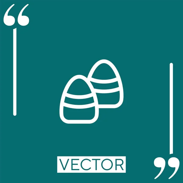 Candy Corn Vector Icon Icono Lineal Línea Acariciada Editable — Vector de stock