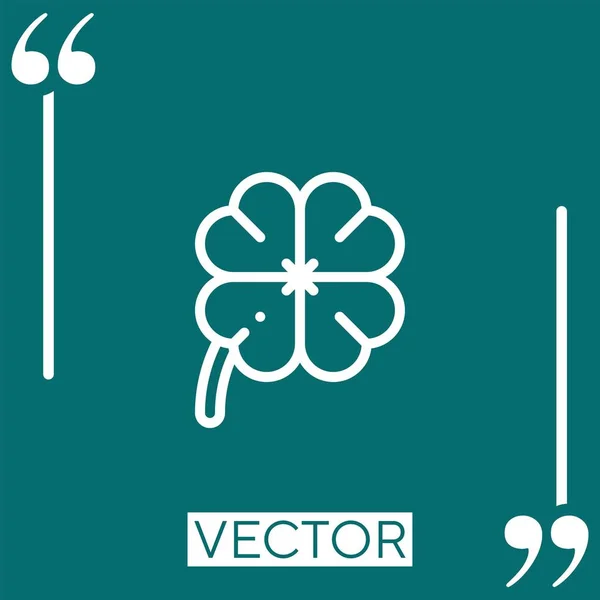 Trébol Vector Icono Icono Lineal Línea Acariciada Editable — Vector de stock