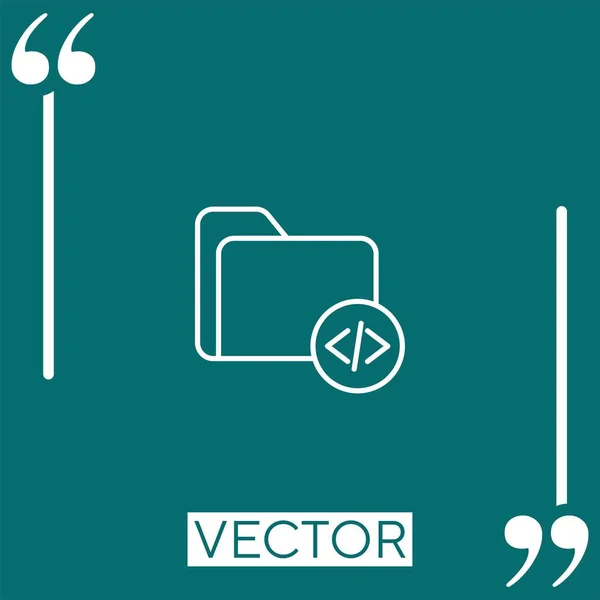 Codificação Ícone Linear Linha Curso Editável — Vetor de Stock