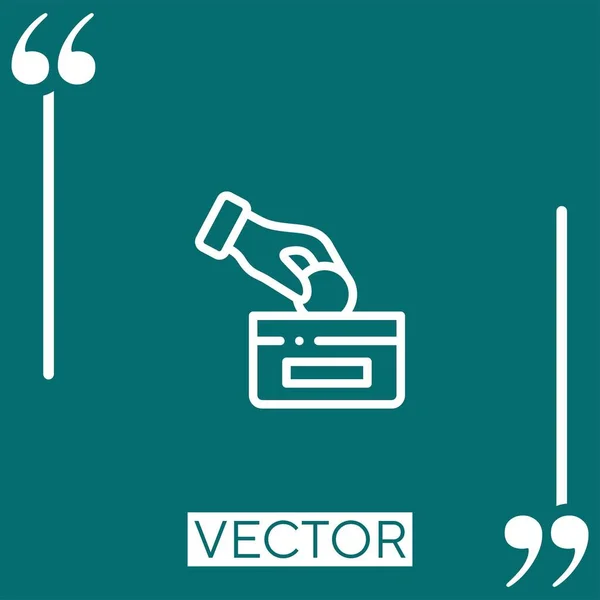 Donation Vector Icon Icono Lineal Línea Acariciada Editable — Vector de stock