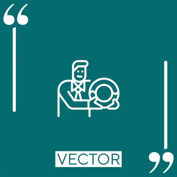 Ikona Vektoru Flexibility Lineární Ikona Upravitelná Čára — Stockový vektor