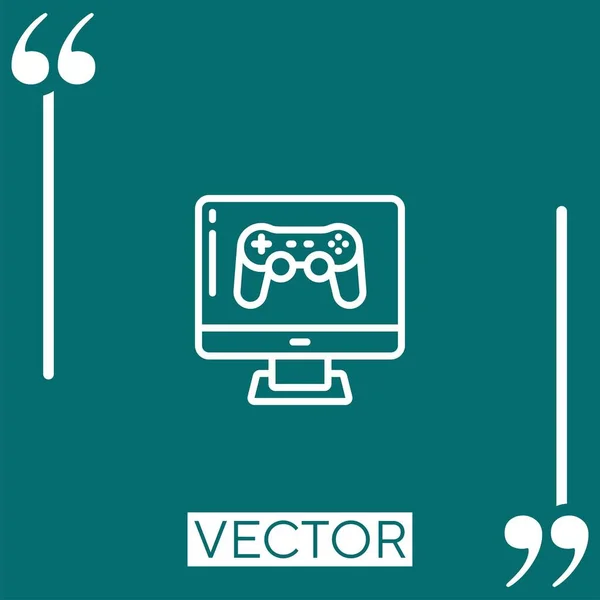 Gaming Linear Icon Editierbare Strichlinie — Stockvektor