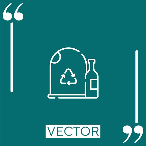 Icono Vector Contenedor Vidrio Icono Lineal Línea Acariciada Editable — Vector de stock