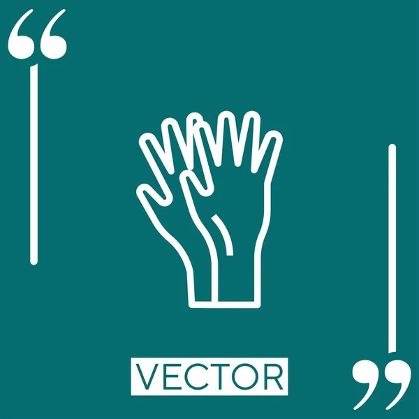 Guantes Vector Icono Icono Lineal Línea Acariciada Editable — Vector de stock