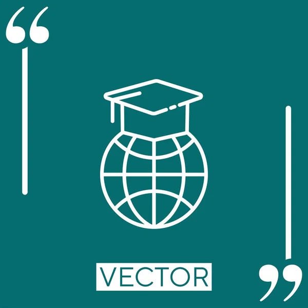 Graduação Ícone Linear Linha Curso Editável — Vetor de Stock