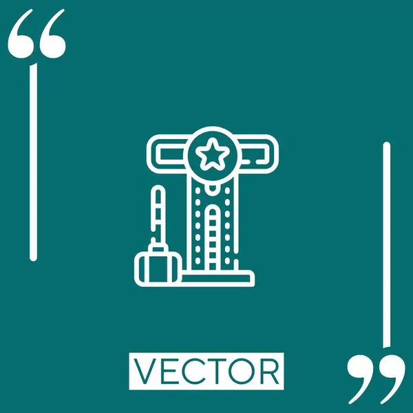 Martillo Juego Vector Icono Icono Lineal Línea Acariciada Editable — Vector de stock