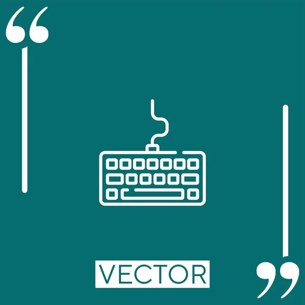 Ícone Vetor Teclado Ícone Linear Linha Encadeada Editável — Vetor de Stock