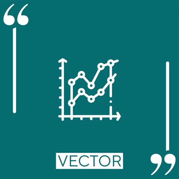 Line Chart Vector Icon Icono Lineal Línea Acariciada Editable — Vector de stock