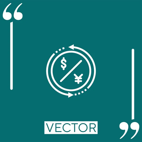 Geldwechsel Vektorsymbol Lineares Symbol Bearbeitbare Strichlinie — Stockvektor