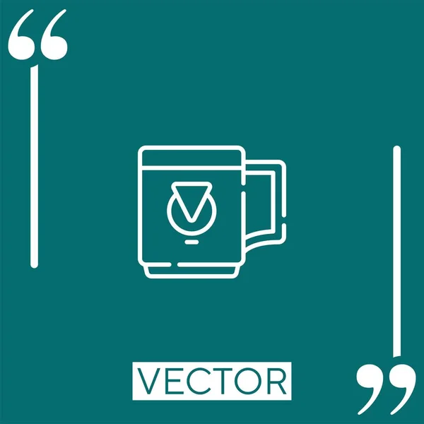 Taza Vector Icono Icono Lineal Línea Acariciada Editable — Vector de stock