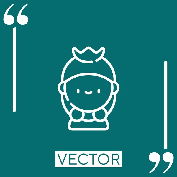 Queen Vector Icon Icono Lineal Línea Acariciada Editable — Vector de stock