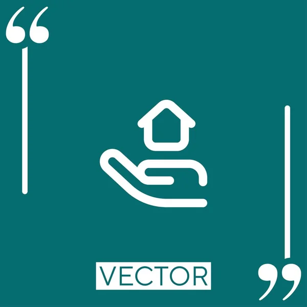 Real Estate Icono Lineal Línea Carrera Editable — Vector de stock
