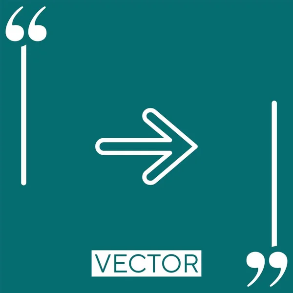 Rechtes Vektorsymbol Lineares Symbol Bearbeitbare Strichlinie — Stockvektor