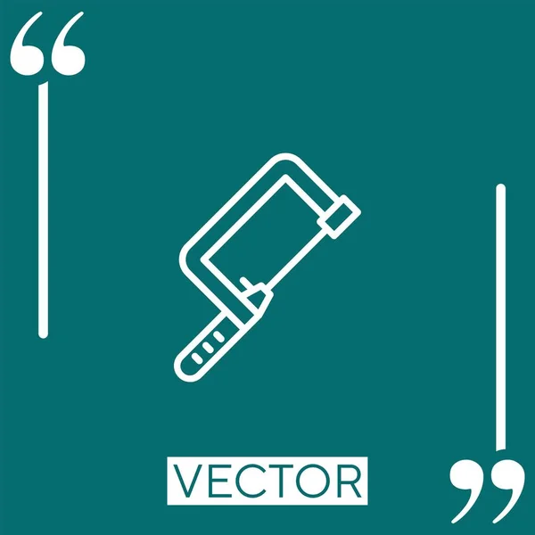 Icono Vector Sierra Icono Lineal Línea Acariciada Editable — Vector de stock
