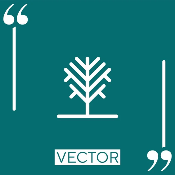 Árbol Vector Icono Icono Lineal Línea Acariciada Editable — Vector de stock