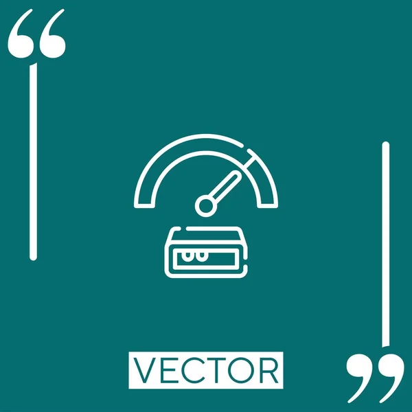 Velocity Vector Icon Icono Lineal Línea Acariciada Editable — Vector de stock