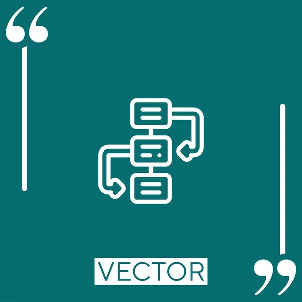 Icône Vectorielle Flux Travail Icône Linéaire Ligne Caressée Modifiable — Image vectorielle