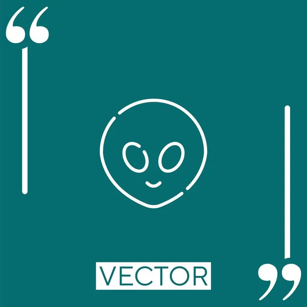 Alien Vector Icon Icono Lineal Línea Acariciada Editable — Vector de stock