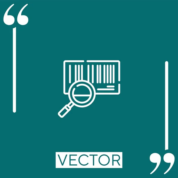 Barcode Vektor Symbol Lineares Symbol Bearbeitbare Strichlinie — Stockvektor