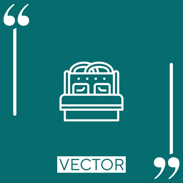 Ícone Cama Vetor Ícone Linear Linha Encadeada Editável — Vetor de Stock