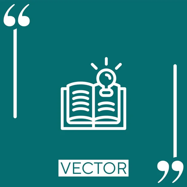 Livro Ícone Vetorial Ícone Linear Linha Encadeada Editável — Vetor de Stock