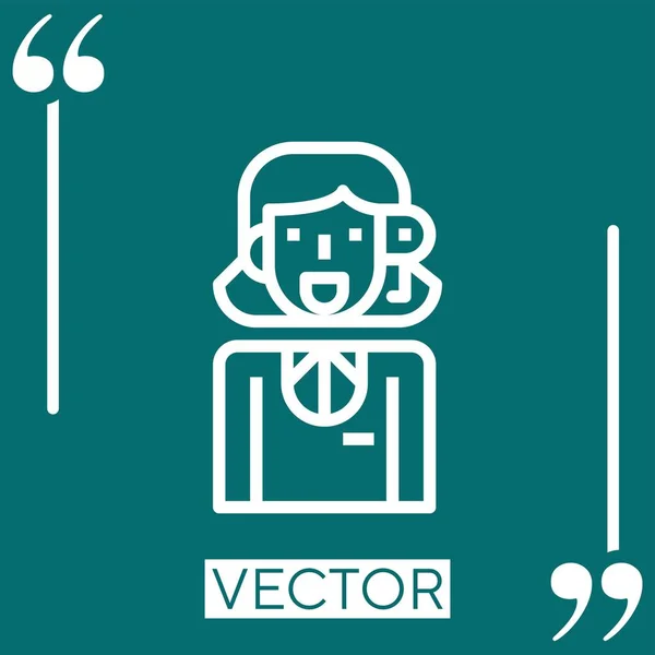 Call Center Agent Vector Icoon Lineair Icoon Aanpasbare Streepjeslijn — Stockvector