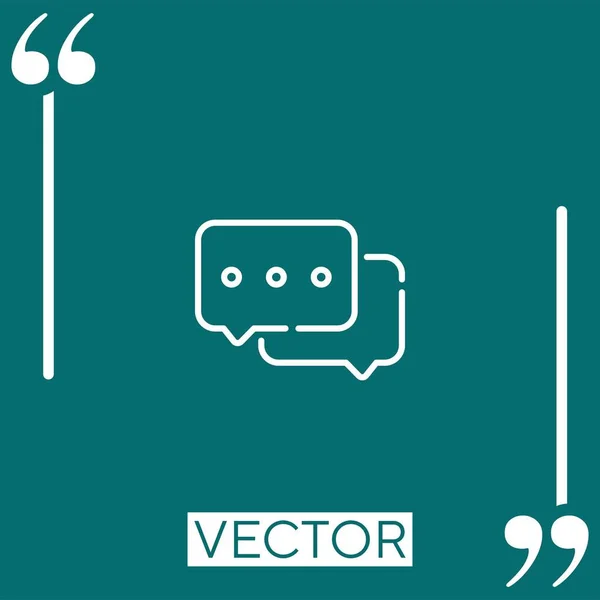 Caja Chat Icono Vectorial Icono Lineal Línea Acariciada Editable — Vector de stock