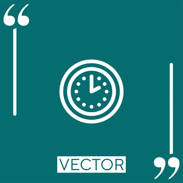 Reloj Vector Icono Icono Lineal Línea Acariciada Editable — Vector de stock
