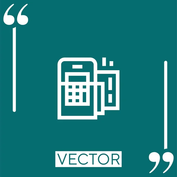 Dataphone Vector Icon Icono Lineal Línea Acariciada Editable — Vector de stock
