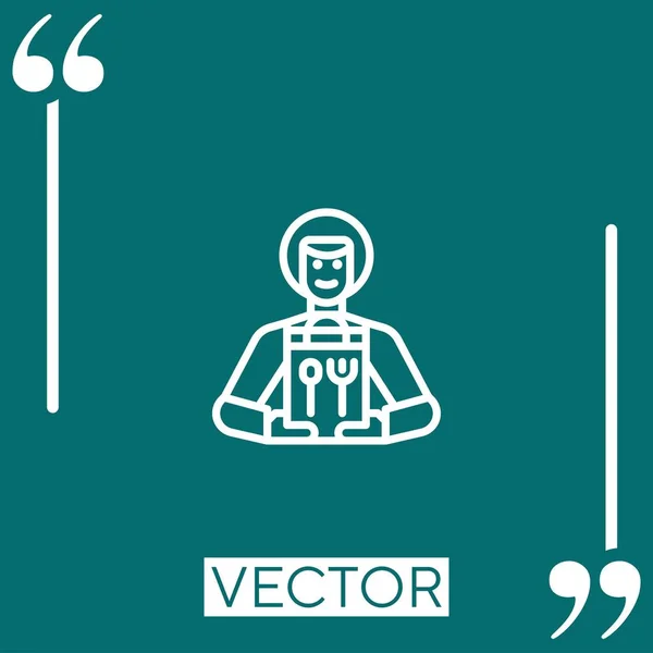Entrega Hombre Vector Icono Icono Lineal Línea Acariciada Editable — Vector de stock