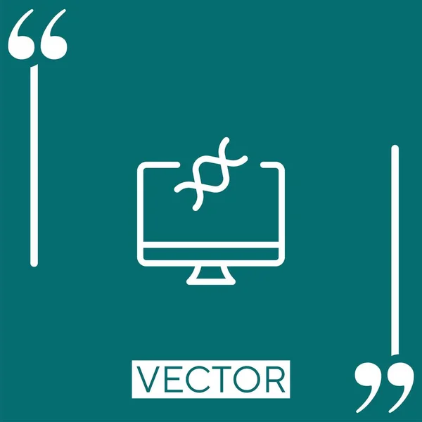 Desktop Computer Vektor Symbol Lineares Symbol Bearbeitbare Strichlinie — Stockvektor