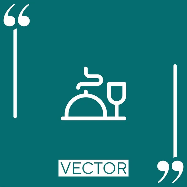 Manger Icône Vectorielle Icône Linéaire Ligne Caressée Modifiable — Image vectorielle