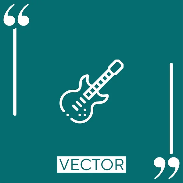 Icono Vector Guitarra Eléctrica Icono Lineal Línea Acariciada Editable — Vector de stock