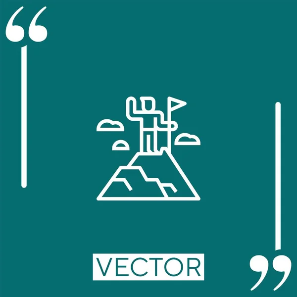 Ícone Objetivo Vetor Ícone Linear Linha Encadeada Editável — Vetor de Stock