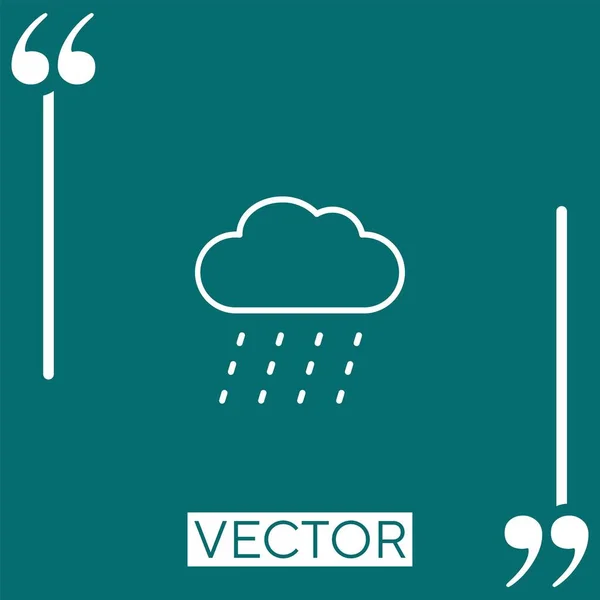 Starkregen Vektorsymbol Lineares Symbol Bearbeitbare Strichlinie — Stockvektor