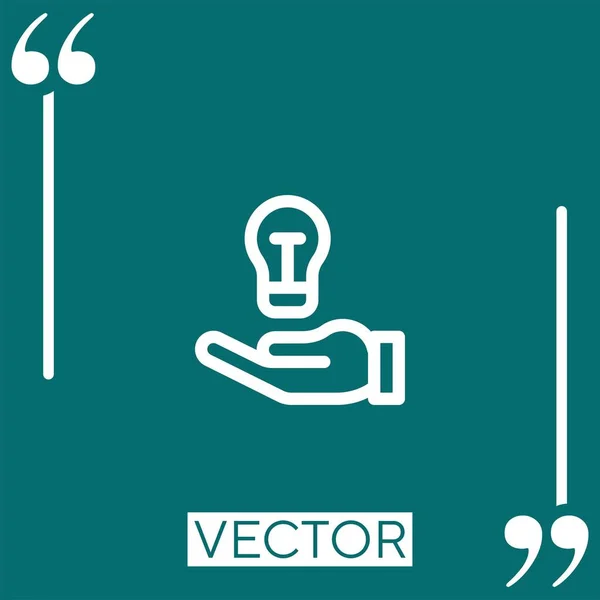 Idea Vector Icono Icono Lineal Línea Acariciada Editable — Vector de stock