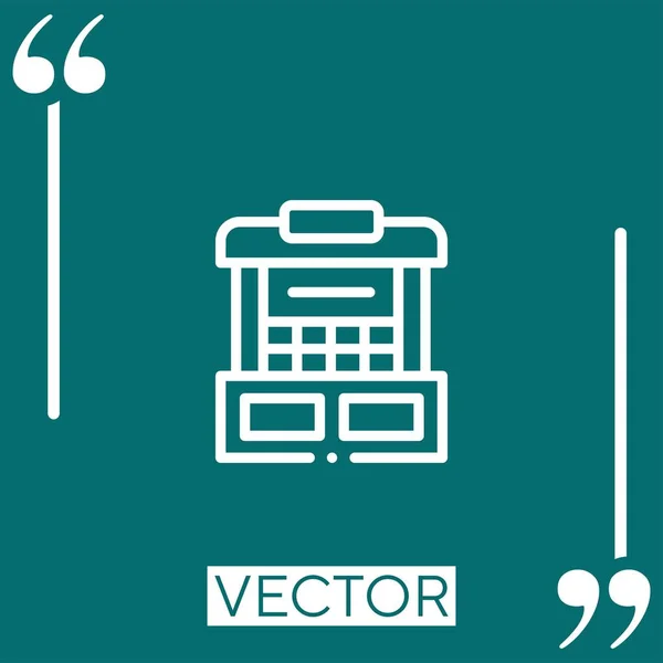 Иконка Вектора Музыкального Автомата Редактируемая Линия — стоковый вектор