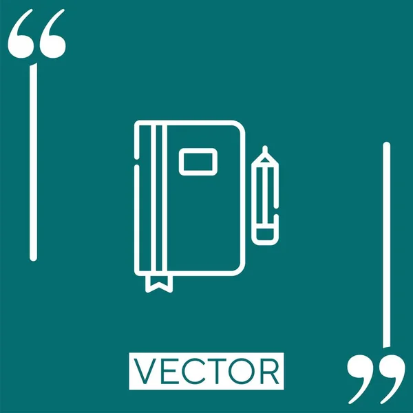 Notebook Vector Icon Icono Lineal Línea Acariciada Editable — Vector de stock