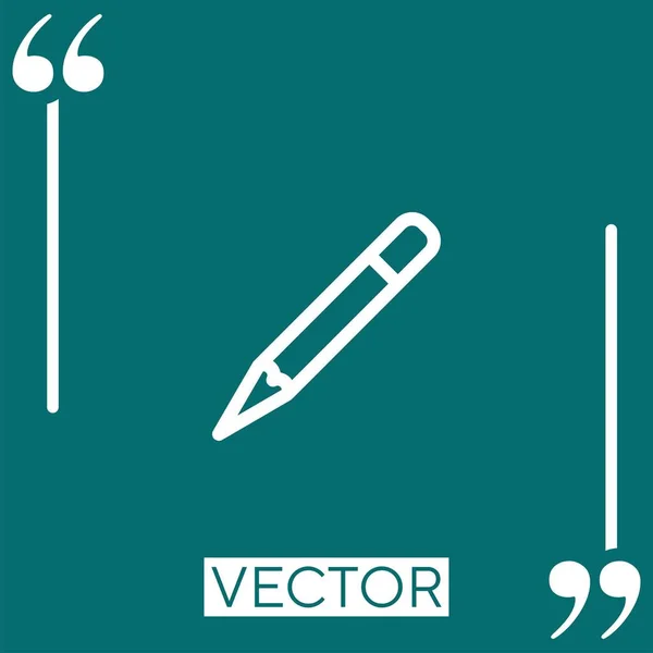 Lápis Ícone Linear Linha Curso Editável — Vetor de Stock