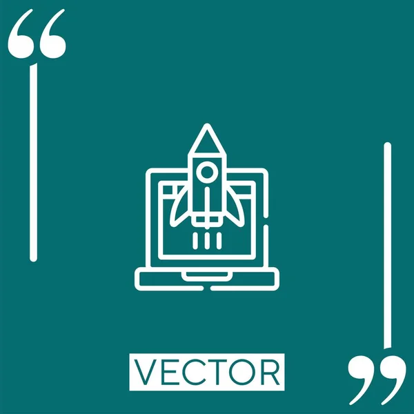 Rocket Linear Icon Editable Stroke Line — Stock Vector